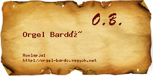 Orgel Bardó névjegykártya